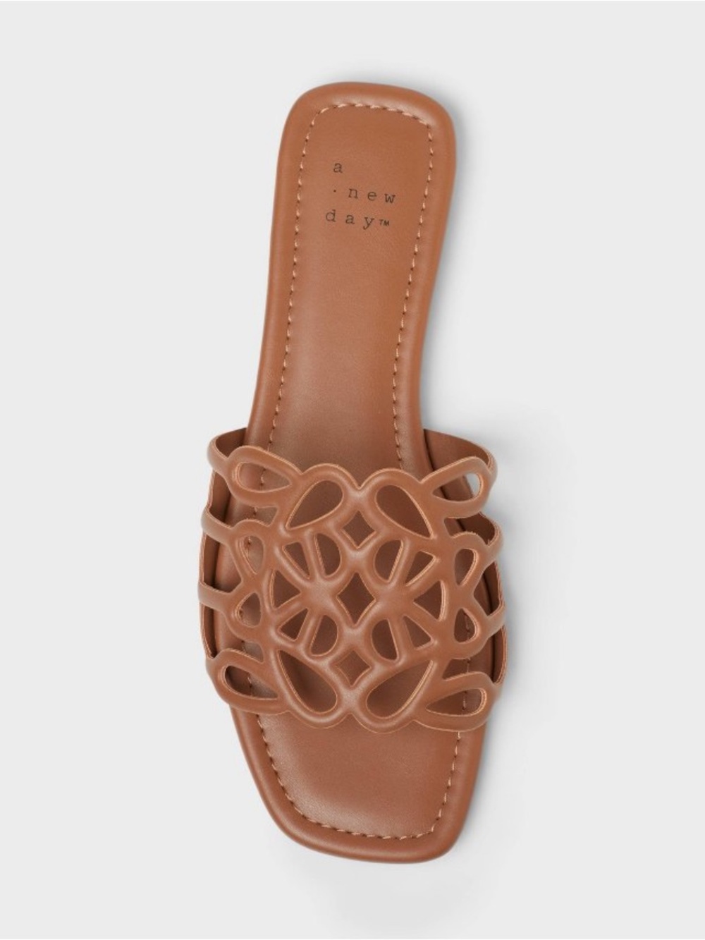 NWT A New Day Women’s Fiona Slide Sandal in Beige Brown Size 8W - Picture 3 of 4